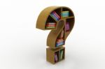 Book Shelf In The Model Of Question Mark Stock Photo