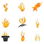 Fire Icons Stock Photo