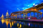 Bhumibol Suspension Bridge In Thailand Stock Photo