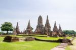 Wat Chaiwatthanaram Ancient Buddhist Temple Stock Photo