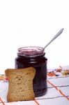 Toasted Bread With Jam Stock Photo