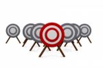 Dartboard With Leadership Concept Stock Photo