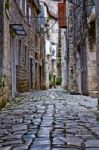 Narrow Stone Street  Stock Photo