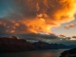 Stormy Sky With Sunset Stock Photo