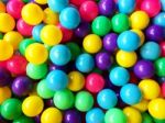 Dry Children's Pool With Colorful Balls Stock Photo