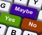 Maybe Yes No Computer Keys Stock Photo