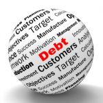 Debt Sphere Definition Means Financial Crisis And Obligations Stock Photo