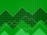 Green Spikes Background Means Grid Zigzags And Data
 Stock Photo