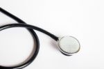 Black Stethoscope On White Background Stock Photo