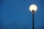 Lamp Post In The Dark Stock Photo