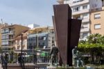 Statues And Fountain In Plaza De La Constitution Fuengirola Stock Photo