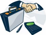 Business Handshake Deal Briefcase Retro Stock Photo