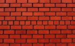 Red Flat Brick Wall Stock Photo