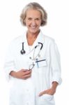 Female Medical Professional With Stethoscope Stock Photo