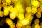 Gold Defocus Lights Stock Photo