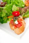 Original Italian Fresh Bruschetta Stock Photo