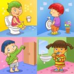 Child Daily Activities Stock Photo