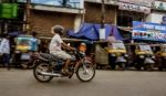 Man On A Motorcycle Stock Photo