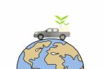 Vehicle Around Earth Stock Photo