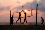 Beach Volleyball Stock Photo