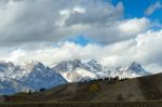 Scenic View Of The Countryside Around The Grand Teton National P Stock Photo