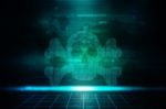 2d Rendering Digital Skull And Crossbones On Binary Code Stock Photo