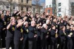 Cardiff Uk March 2014 - The Rock Choir Supporting Sport Relief D Stock Photo