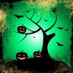 Tree Halloween Represents Trick Or Treat And Autumn Stock Photo