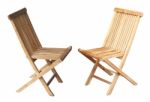 Two Wooden Chairs On A White Background Stock Photo