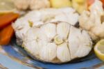 Hake Fish With Cauliflower And Potatoes Stock Photo