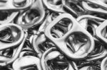 Close Up Of Metal Ring Pulls Stock Photo