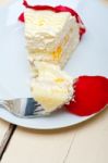 Whipped Cream Mango Cake Stock Photo