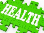 Health Puzzle Shows Medical Care Stock Photo