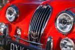 Close-up Of The Front Of A 1948 Jaguar Xk120 Stock Photo