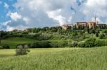 View Of Pienza Tuscany Stock Photo