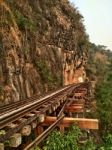 Historical Attractions In Thailand Bloody Train Line Stock Photo