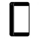  Phone Design, Mock Up Phone Black On White Background Stock Photo