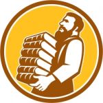 Saint Jerome Carrying Books Retro Stock Photo