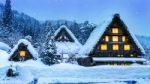 Shirakawa-go Village In Winter, Unesco World Heritage Sites, Japan Stock Photo