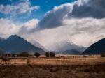 Wilderness With Mountains And Trees Stock Photo