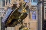 Brass Eagle Lecturn In Canterbury Cathedral Stock Photo