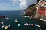 Riomaggiore View, Gulf Of 5 Terre F Stock Photo