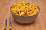 Singapore Noodles Stock Photo