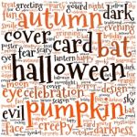 Halloween Words Background Stock Photo