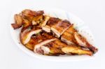 Grilled Chicken On Dish Stock Photo