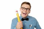 Nerd University Student Laughing Stock Photo