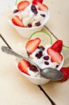 Fruit And Yogurt Salad Healthy Breakfast Stock Photo