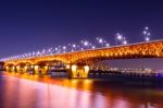 Seongsu Bridge At Night In Seoul,korea Stock Photo