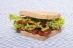 Sandwich With Chorizo Stock Photo