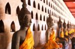 Buddha Image At Wat Si Saket In Vientiane, Laos Stock Photo